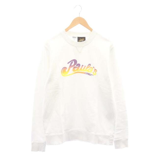 【中古】ロエベ ×パウラズイビザ スウェット トレーナー プルオーバー 長袖 プリント 裏パイル M 白 メンズの通販は 19,800円