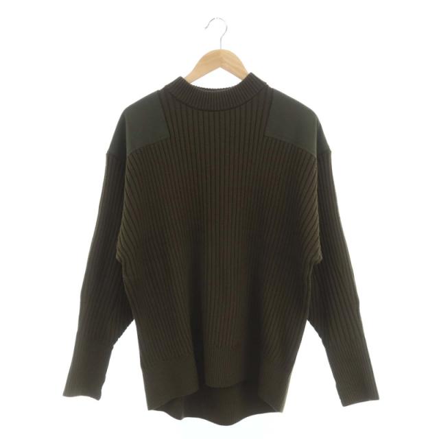 【中古】ハイク HYKE コマンドセーター COMMAND SWEATER ニット 長袖 プルオーバー ウール 2 M 緑 カーキの通販は