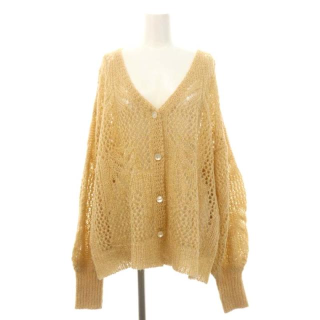 【中古】マメクロゴウチ  Mame Kurogouchi 22SS Botanical Pattern Knitted Lame Cardigan ニット カーディガンの通販は