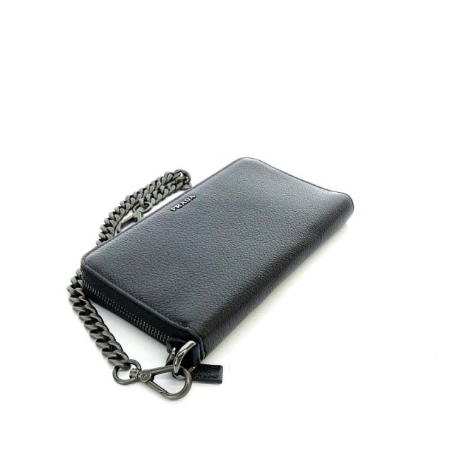中古】プラダ PRADA PORTAFOGLIO LAMPO VIT MICRO GRAIN 長財布 レザー 