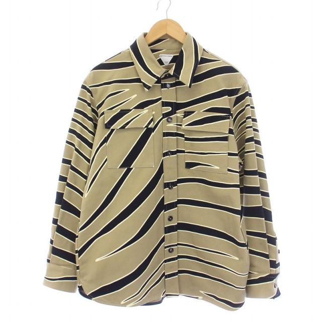 【中古】ボッテガヴェネタ BOTTEGA VENETA ANIMAL PRINT SHIRT アニマルプリントシャツ 長袖 48 M ベージュの通販は
