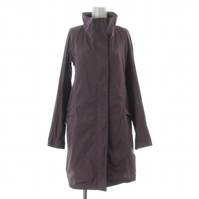 【中古】ジルサンダー JIL SANDER スタンドカラーコート アウター ロング丈 ジップアップ シルク混 36 XXS 紫の通販は
