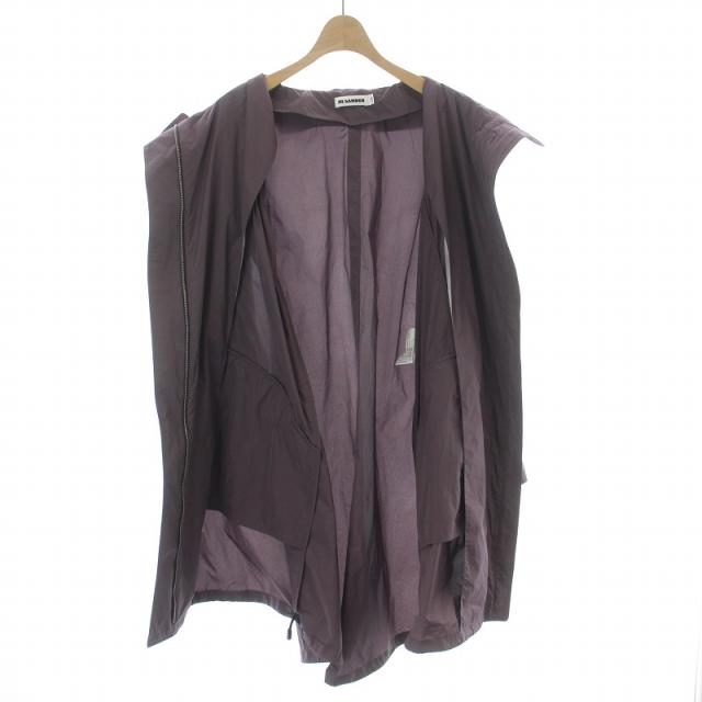 【中古】ジルサンダー JIL SANDER スタンドカラーコート アウター ロング丈 ジップアップ シルク混 36 XXS 紫の通販は 【中古】ジルサンダー JIL SANDER スタンドカラーコート アウター ロング丈 ジップアップ シルク混 36 XXS 紫の通販は