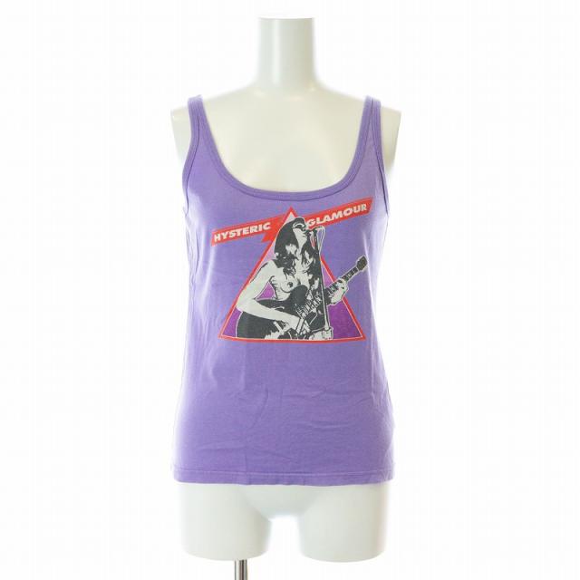 【中古】HYSTERIC GLAMOUR 80’s 90’s ヴィンテージ カットソー ノースリーブ タンクトップ プリント F 紫 パープルの通販は