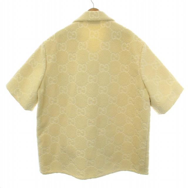 【中古】グッチ GUCCI 24SS GG テリークロスシャツ ビッグシルエット シェルボタン 半袖 パイル 48 M アイボリー 中古】グッチ GUCCI 24SS GG テリークロスシャツ ビッグシルエット