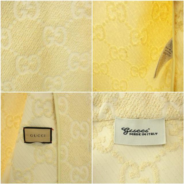 【中古】グッチ GUCCI 24SS GG テリークロスシャツ ビッグシルエット シェルボタン 半袖 パイル 48 M アイボリー 中古】グッチ GUCCI 24SS GG テリークロスシャツ ビッグシルエット