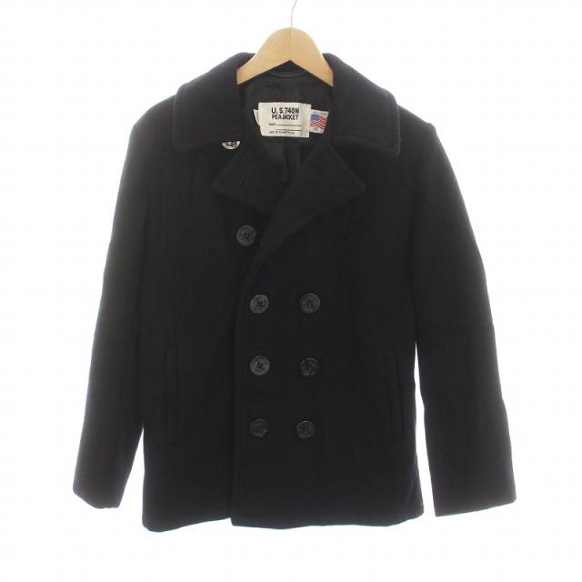 【中古】ショット SCHOTT U.S.740N PEAJACKET Pコート ピーコート アウター 36 S 黒 ブラック /YM メンズの通販は 7,980円