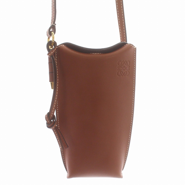 【中古】ロエベ LOEWE ゲートポケット ショルダーバッグ ポーチ レザー 茶 ブラウン /☆G ■OH レディースの通販は