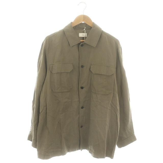 中古】エイトン ATON NIDOM SILK LINEN CPO SHIRT シャツ 長袖