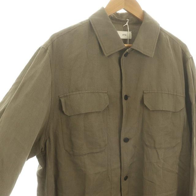 中古】エイトン ATON NIDOM SILK LINEN CPO SHIRT シャツ 長袖