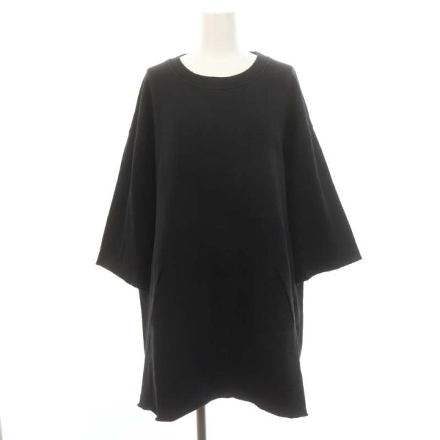 【中古】未使用品  Maison Margiela MM6 24AW カレンダーロゴ カットオフクルーネックスウェット トレーナー S 黒