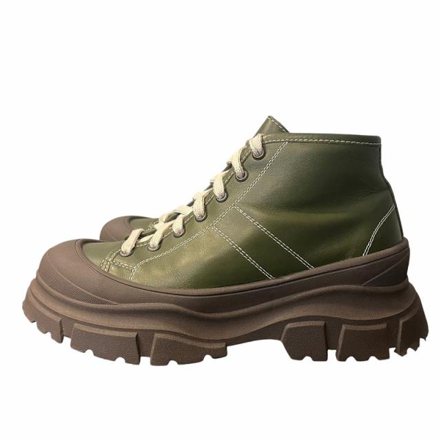 【中古】SOFIE D'HOORE FAIRWAY CHUNKY SOLE LEATHER SNEAKER チャンキー ソール レザー スニーカー 39 カーキ