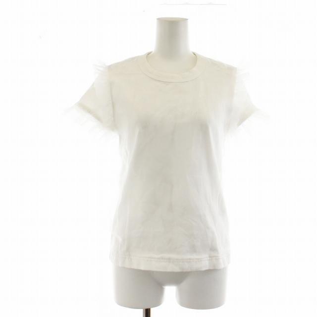 ノワールケイニノミヤ  kei ninomiya 19年製 カットソー Tシャツ 半袖 フリル シフォン XS 白 ホワイト ■GY03 /MQ レディース 中古】ノワールケイニノミヤ kei ninomiya 19年製 カットソー T