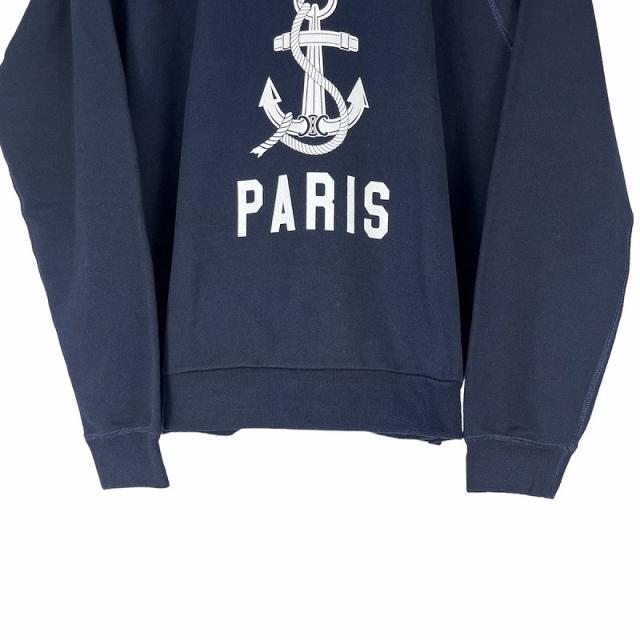 【中古】未使用品 セリーヌ CELINE アンカー プリント スウェット ANCHOR CASHMIRE SWEATER XL セーター 紺 2Y244450I