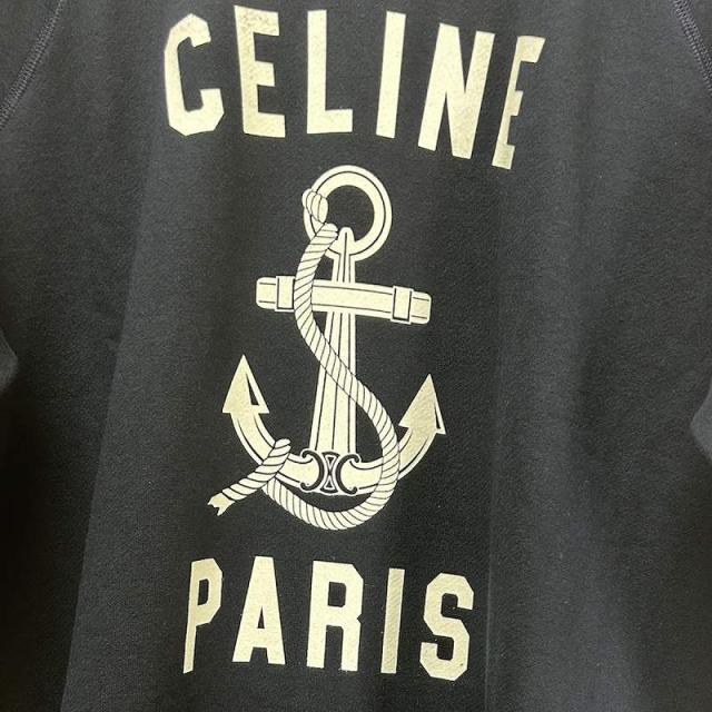 【中古】未使用品 セリーヌ CELINE アンカー プリント スウェット ANCHOR CASHMIRE SWEATER XL セーター 紺 2Y244450I