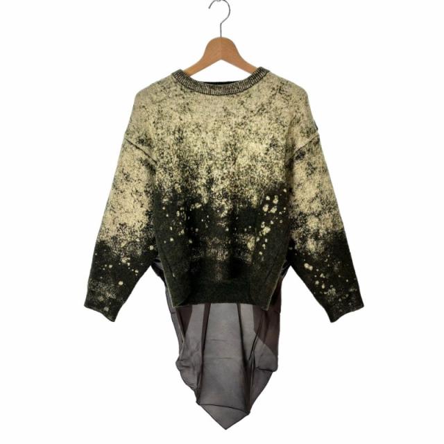 【中古】未使用品 Maison Margiela 22SS 白タグ ニット バック切替 Knitwear S030-MM MALE RTW MAIN S 緑 S30HB0269