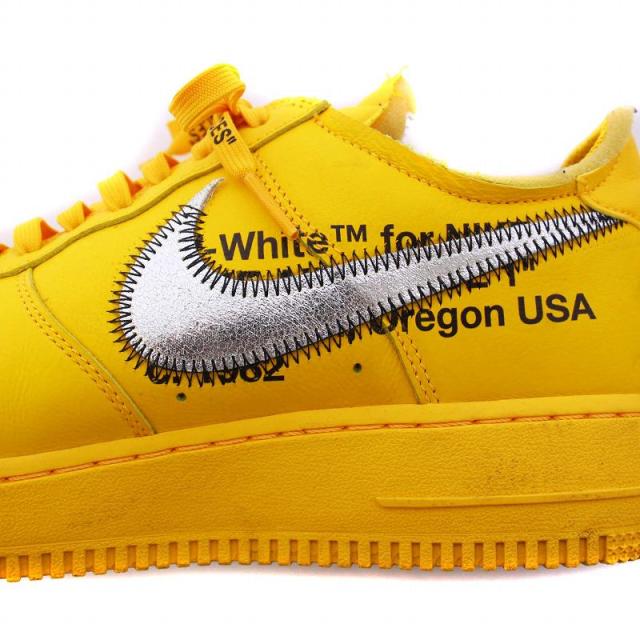 【中古】NIKE OFF WHITE Air Force 1 Low University Gold エアフォース1 ロー スニーカー US8.5 26.5cm DD1876-700