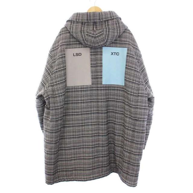 中古】RAF SIMONS 18AW Black and White Check Padded Parka