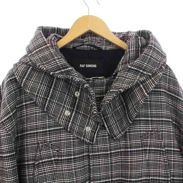 中古】RAF SIMONS 18AW Black and White Check Padded Parka