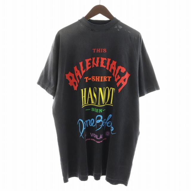 【中古】バレンシアガ BALENCIAGA UNISEX not been done Tシャツ カットソー 半袖 オーバーサイズ L グレー