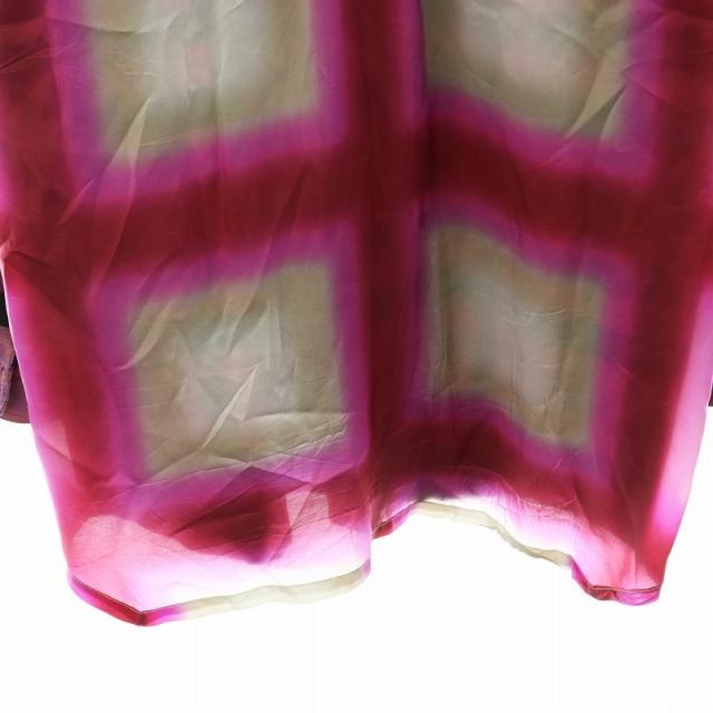 【中古】リックオウエンス Rick Owens 23SS シャツ 長袖 チェック柄 コットン IT50 XL ピンク 黒 RU01C4240-CPJP2_7