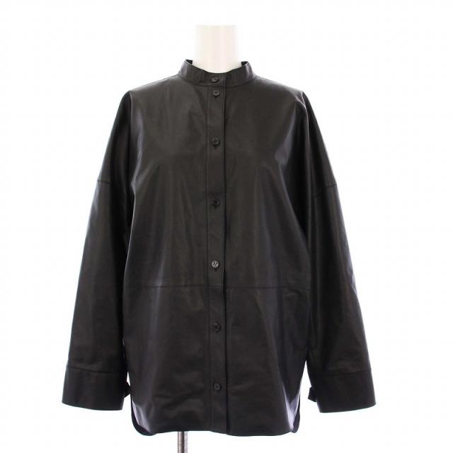 エルメス　プルオーバー　シャツジャケット　36 ヴィンテージ　チュニック エルメス シャツジャケット カウレザー セリエボタン 36 ブラック