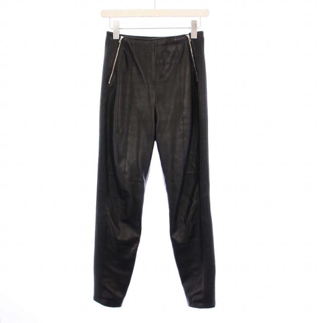 中古】エルメス HERMES テーパードパンツ ラムレザー 36