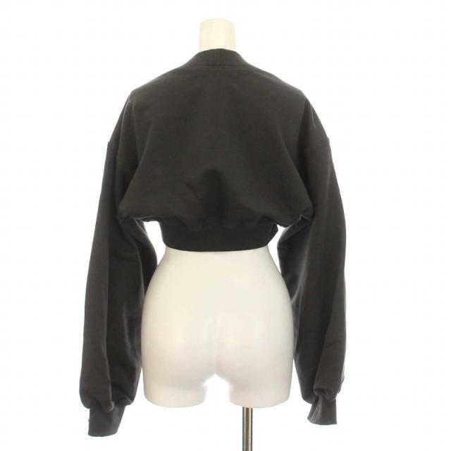 【中古】KISHIDAMIKI cropped sweat zip top クロップドトップス スウェット ジップアップ ショート丈 長袖 F グレー_1