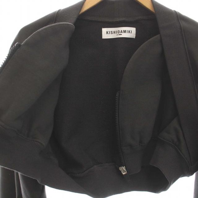 【中古】KISHIDAMIKI cropped sweat zip top クロップドトップス スウェット ジップアップ ショート丈 長袖 F グレー_4