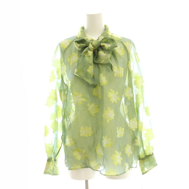 【中古】未使用品 トゥモローランドコレクション 24AW カットフラワージャカード ボウタイブラウス プルオーバー 長袖