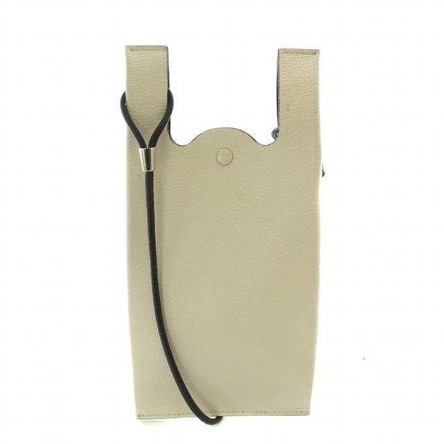 【中古】Maison Margiela 11 PHONE NECK POUCH フォンネックポーチ ポシェット ショルダーバッグ レザー ベージュ