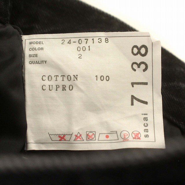 【中古】サカイ sacai デニム ミニスカート 変形 ヘムスカート スカート 2 M 黒 ブラック /☆G レディース_2