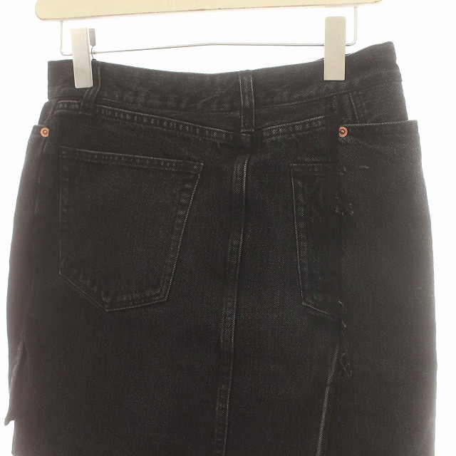【中古】サカイ sacai デニム ミニスカート 変形 ヘムスカート スカート 2 M 黒 ブラック /☆G レディース_6