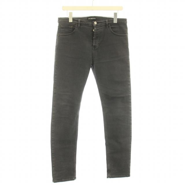 【中古】バレンシアガ ダーティーウォッシュデニムパンツ ジーンズ ボタンフライ ストレッチ 30 グレー 548321