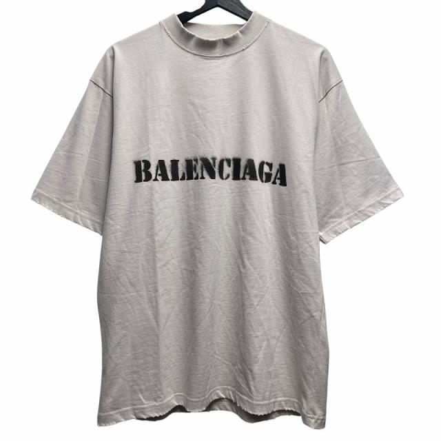 【中古】バレンシアガ BALENCIAGA 24SS STENCIL TYPE T-Shirt ステンシルタイプ Tシャツ 半袖 ロゴ ダメージ加工 XS