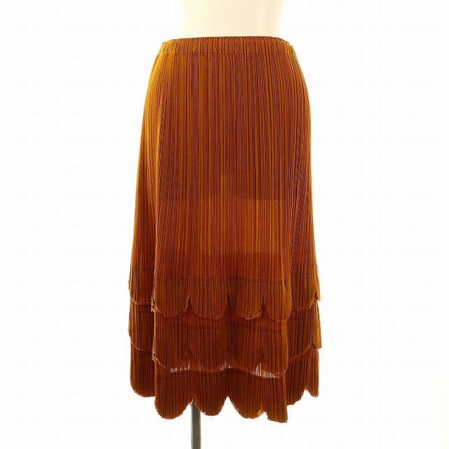 中古】プリーツプリーズ PLEATS PLEASE ティアードスカート ロング  