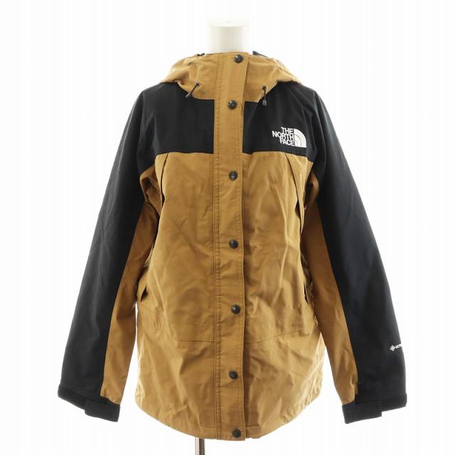 【中古】ザノースフェイス THE NORTH FACE マウンテンライトジャケット マウンテンパーカー ロゴ L 茶 黒 NPW61831