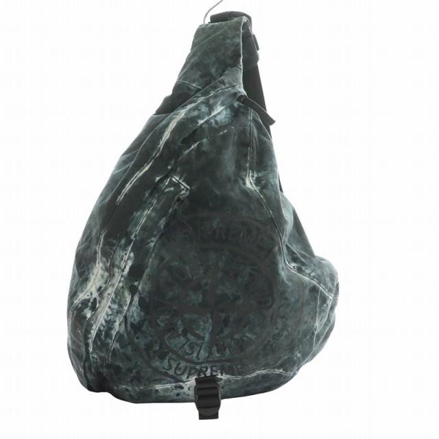 【中古】STONE ISLAND Supreme 20AW Painted Camo Nylon Shoulder Bag ショルダーバッグ カモフラ グレー 7325901S7