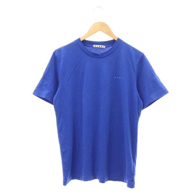 【中古】マルニ MARNI Tシャツ カットソー 半袖 ロゴ刺繍 クルーネック 46 青 ブルー /ES ■OS ■SH メンズ