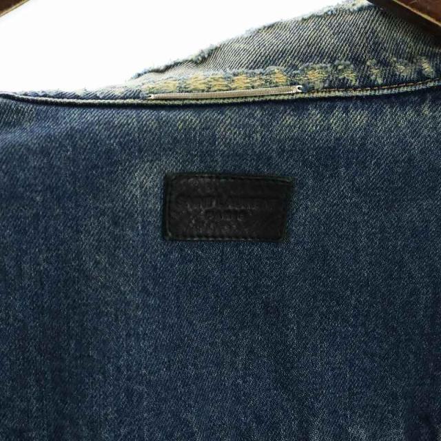 【中古】SAINT LAURENT PARIS ヴィンテージ 2019年製 デストロイド デニムジャケット Gジャン 長袖 ダメージ加工 S 青_3