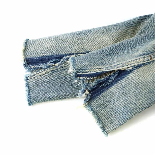 【中古】SAINT LAURENT PARIS ヴィンテージ 2019年製 デストロイド デニムジャケット Gジャン 長袖 ダメージ加工 S 青_5