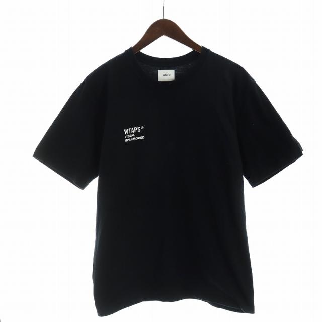【中古】ダブルタップス WTAPS 22SS VISUAL UPARMORED Tシャツ 半袖 ロゴ プリント 02 黒 ブラック メンズ
