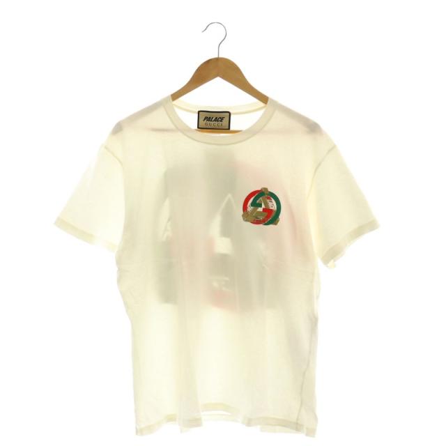 【中古】グッチ GUCCI × パレス PALACE 548334 xje1c Tシャツ プリント M アイボリー /MI ■OS ■AD メンズ