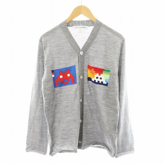 【中古】コムデギャルソンシャツ COMME des GARCONS SHIRT 22AW インベーダー カーディガン ウール M