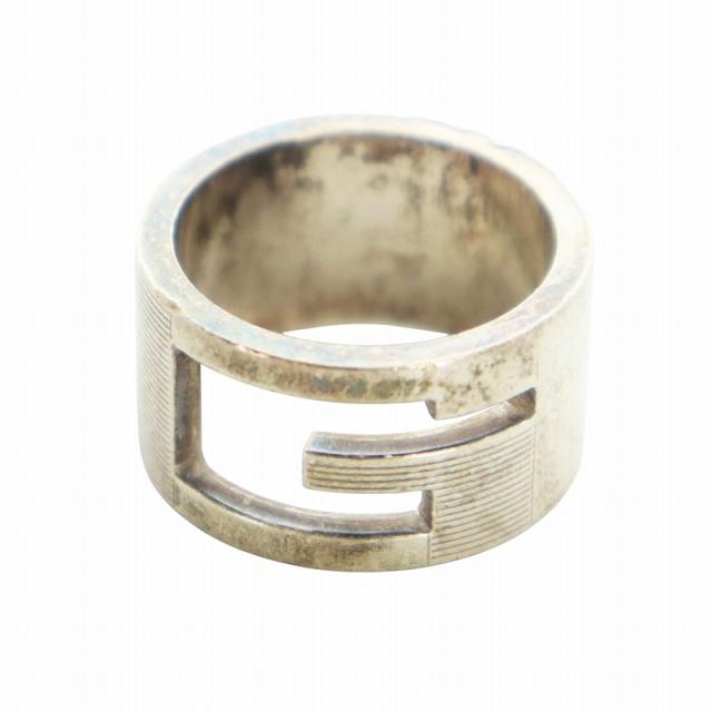 【中古】グッチ GUCCI 指輪 ブランテッド アクセサリー リング カットアウトG Silver925 ロゴ 15号 シルバー色
