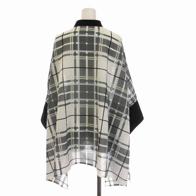 【中古】ザ リラクス THE RERACS 22SS SQUARE BLOUSE スクエアブラウス シャツ シースルー 長袖 F グレー 白 黒