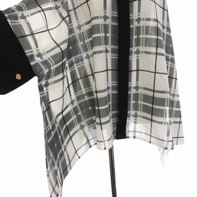 【中古】ザ リラクス THE RERACS 22SS SQUARE BLOUSE スクエアブラウス シャツ シースルー 長袖 F グレー 白 黒