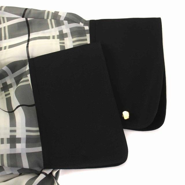 【中古】ザ リラクス THE RERACS 22SS SQUARE BLOUSE スクエアブラウス シャツ シースルー 長袖 F グレー 白 黒