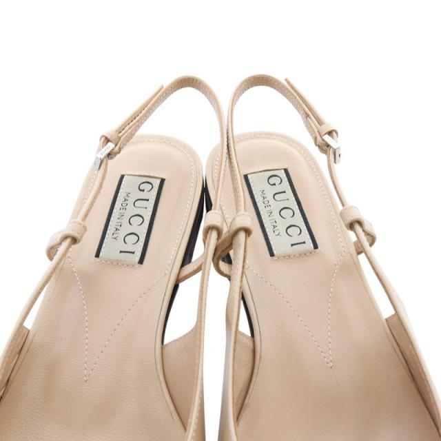 【中古】グッチ GUCCI バックストラップ付き ダブルGパターンバレリーナ パンプス レザー 36 ピンク 中古】グッチ GUCCI バックストラップ付き ダブルGパターンバレリーナ