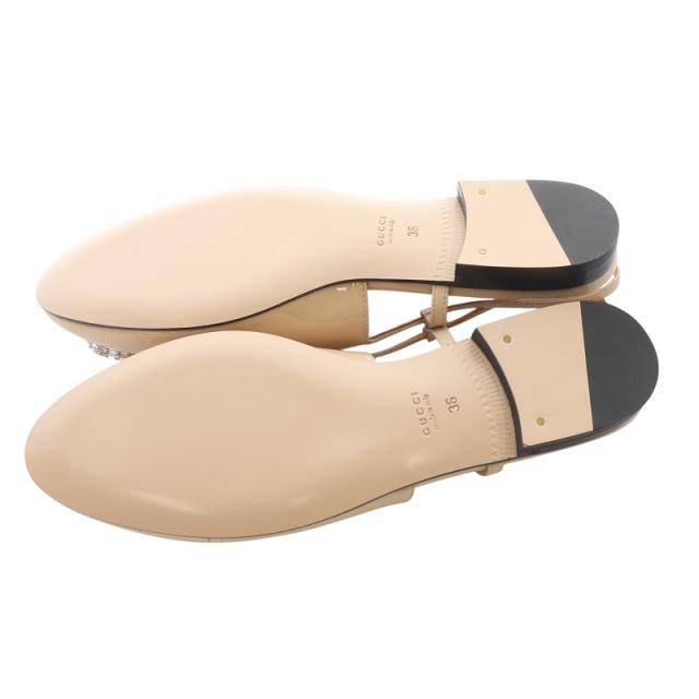 中古】グッチ GUCCI バックストラップ付き ダブルGパターンバレリーナ